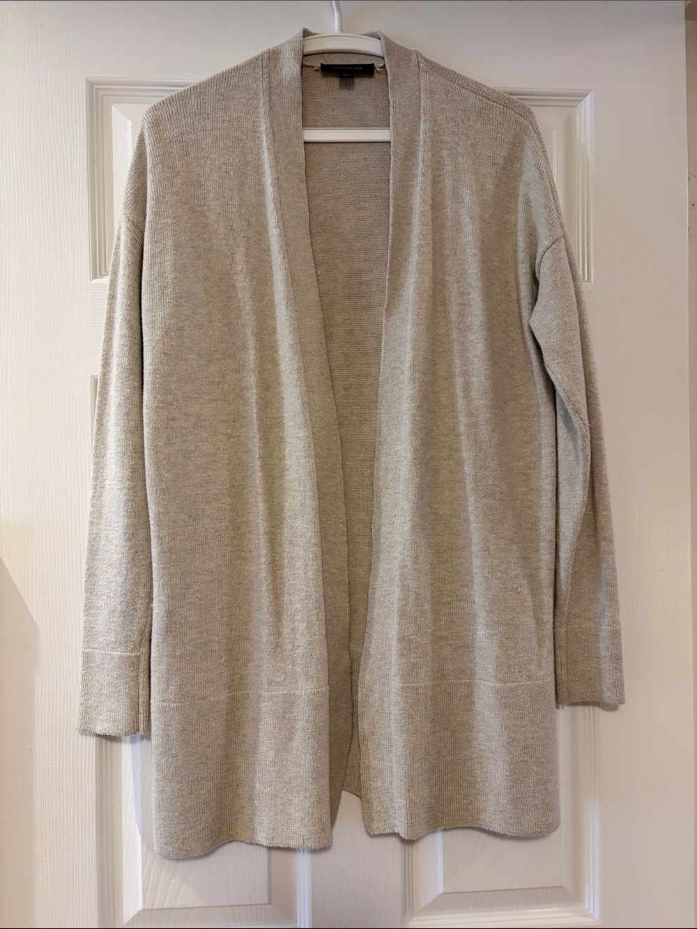 Ann Taylor Neutral Knit Open-Front Cardigan
